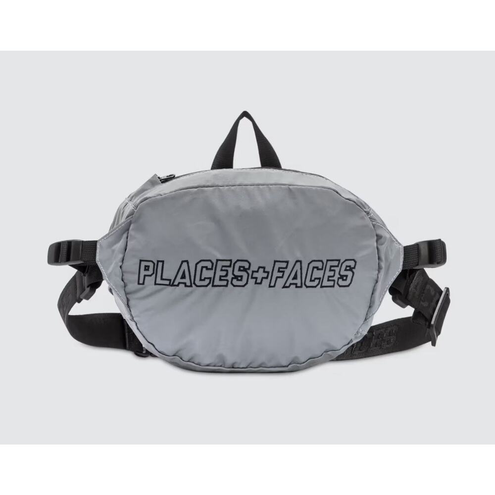 Places + Faces REFLECTIVE Silver Waist Bag Embroidered Official- 100% Authentic